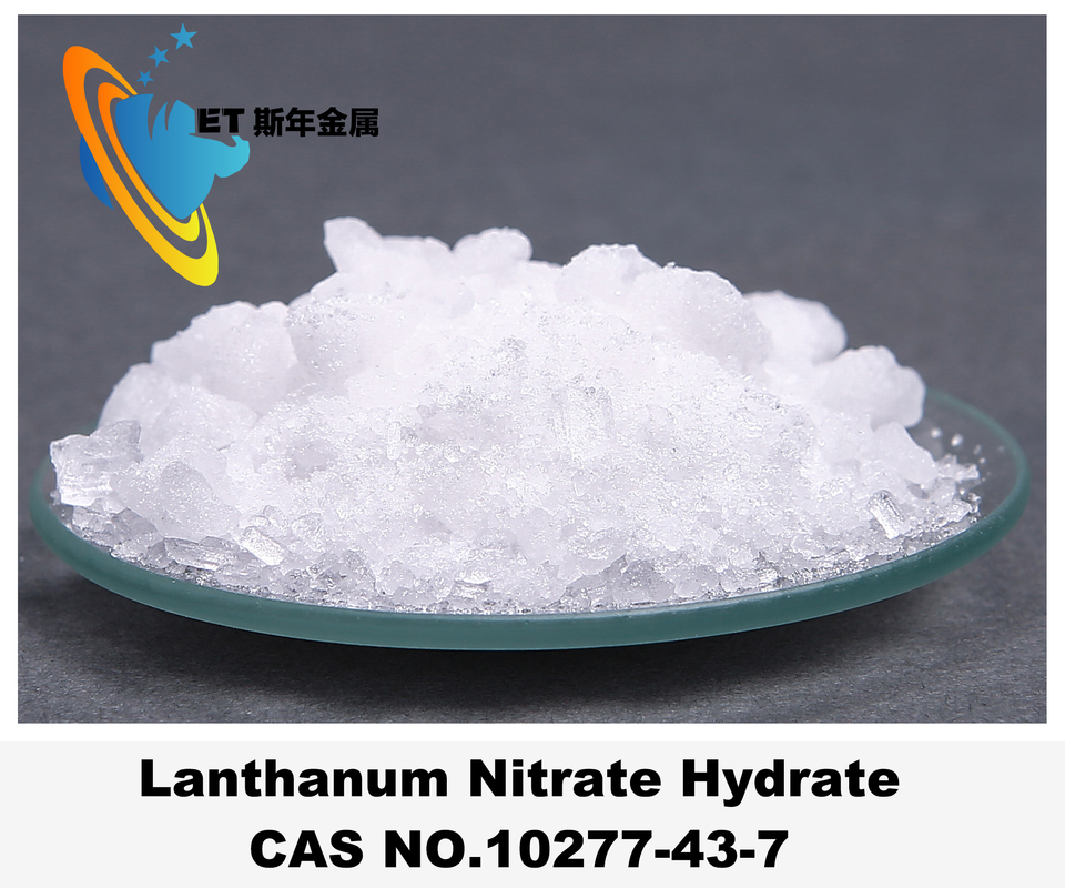 کاتالیزور واکنش نیترات لانتانیم هیدرات کریستال های بی رنگ CAS 10277-43-7