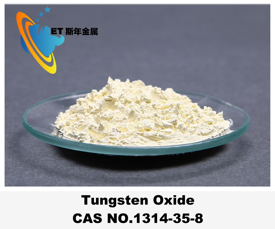 CAS 1314-35-8 Ossido di tungsteno WO3 99,999% Polvere per la produzione di tungsteno in metallo / acciaio